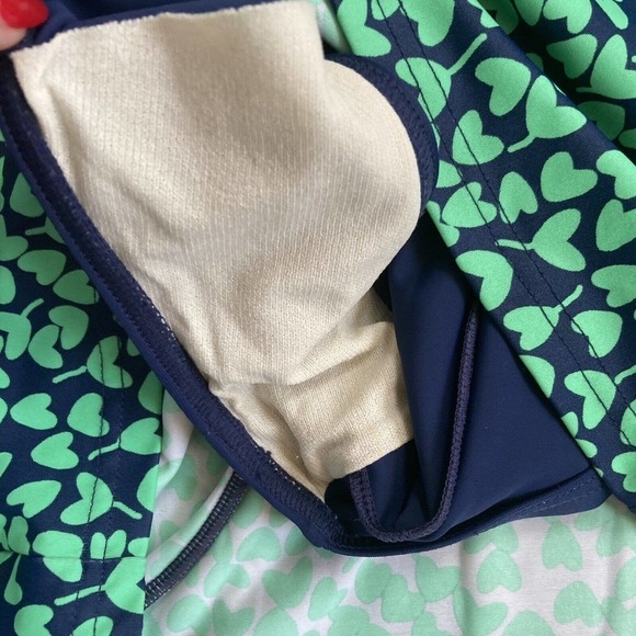 Fit 4 U Swimwear 8 One Piece Tiered Romper‎ With Adjustable Straps Heart Green - Picture 6 of 9